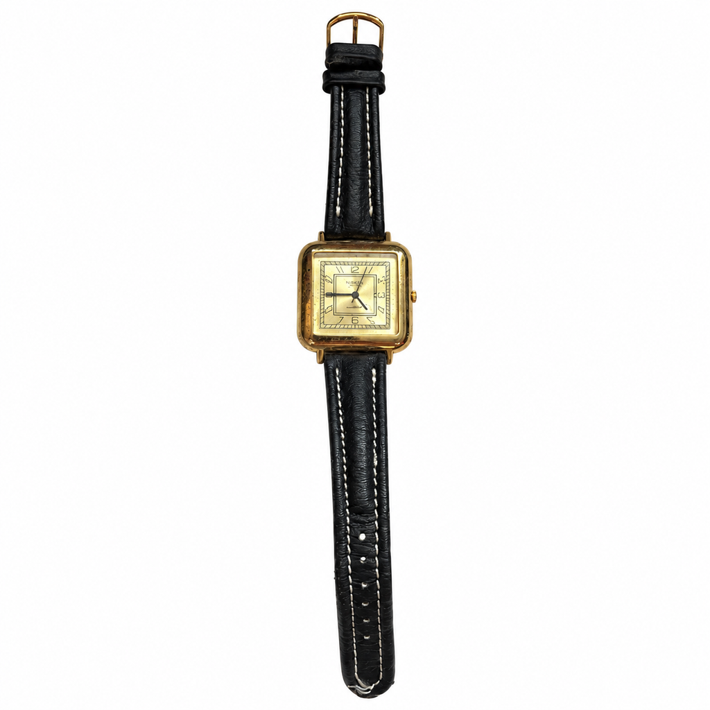 Vintage Nisken Square Champagne Dial Quartz Watch - Requires a Battery