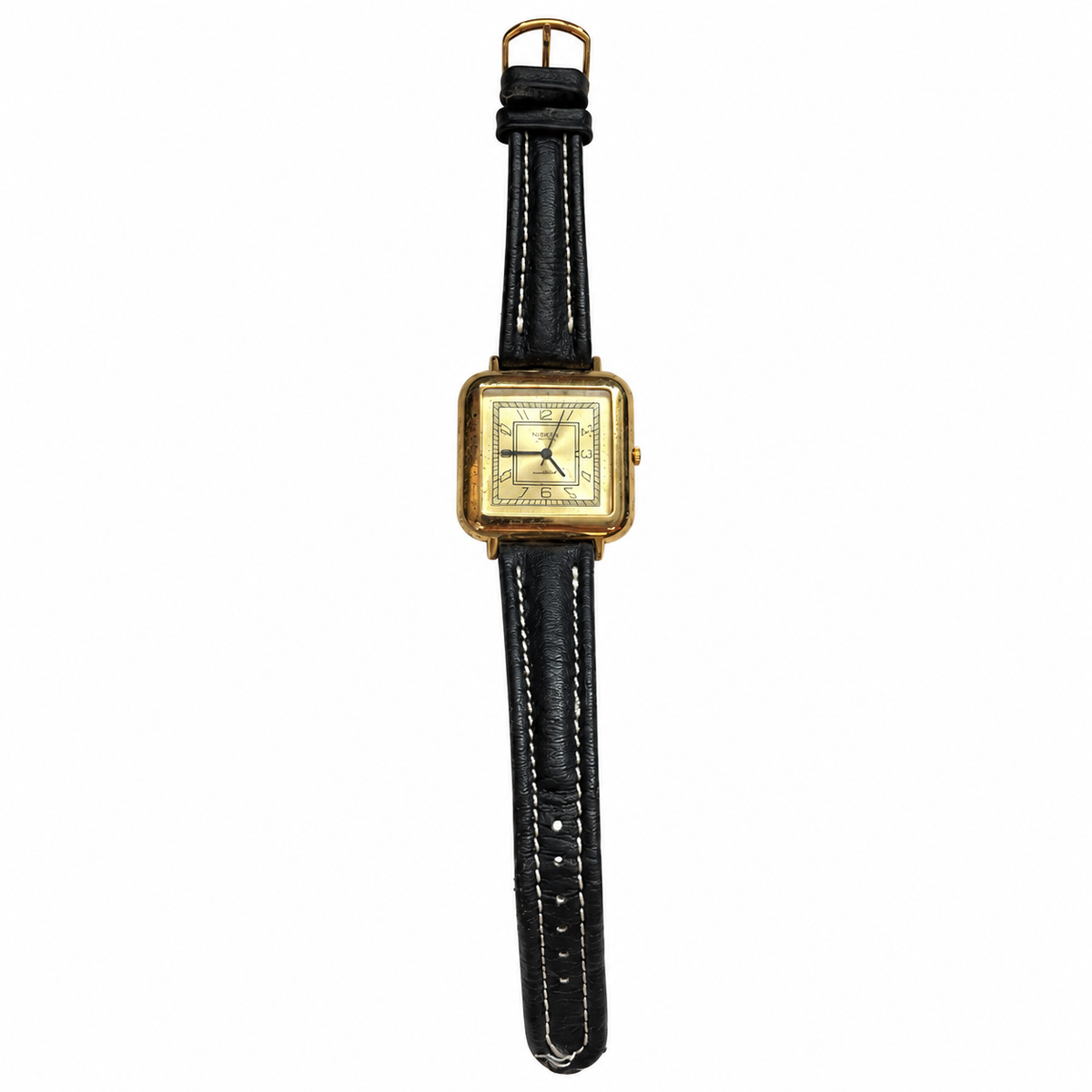 Vintage Nisken Square Champagne Dial Quartz Watch - Requires a Battery