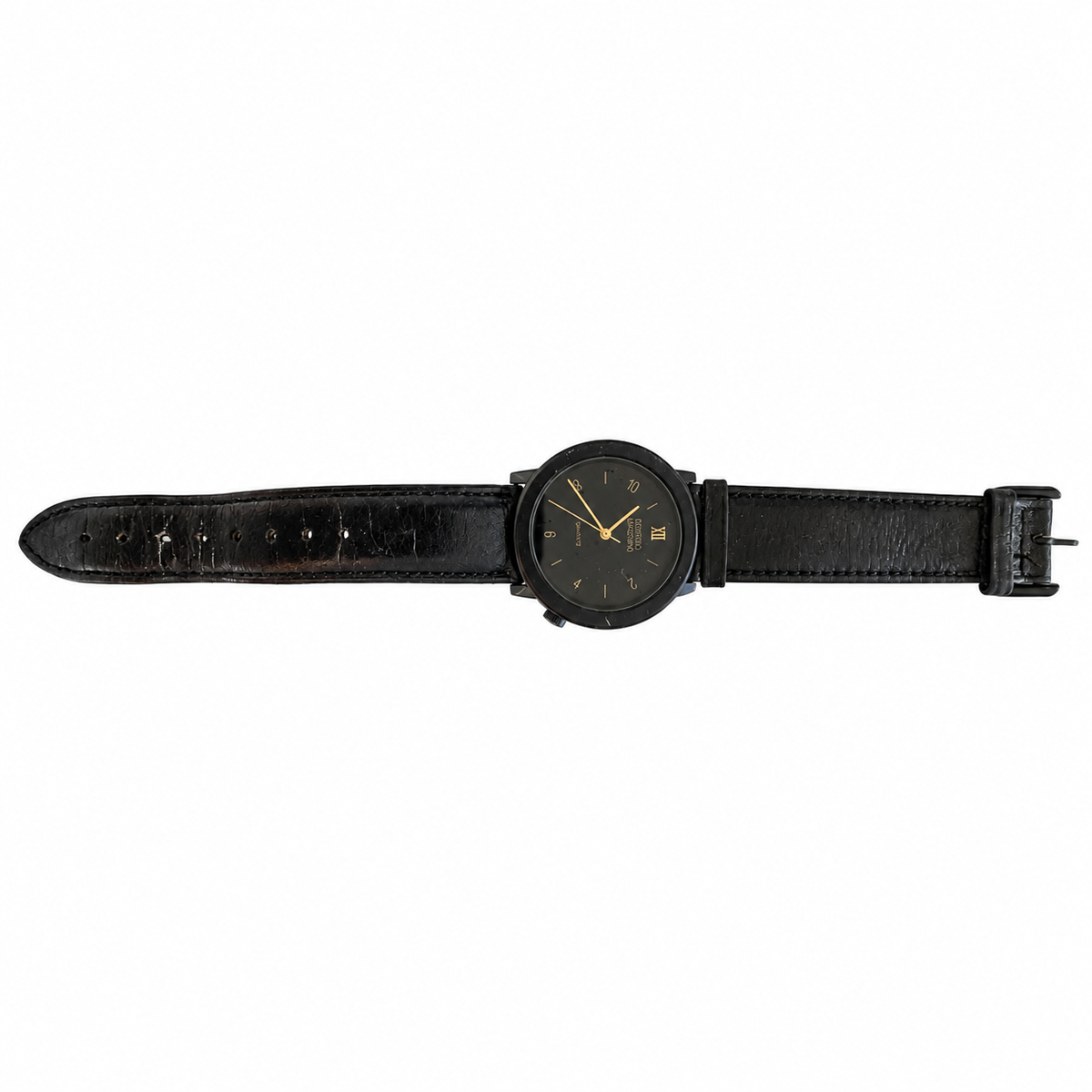 Vintage Georges Marciano Black Dial Leather Strap Quartz Watch - Requires a Battery