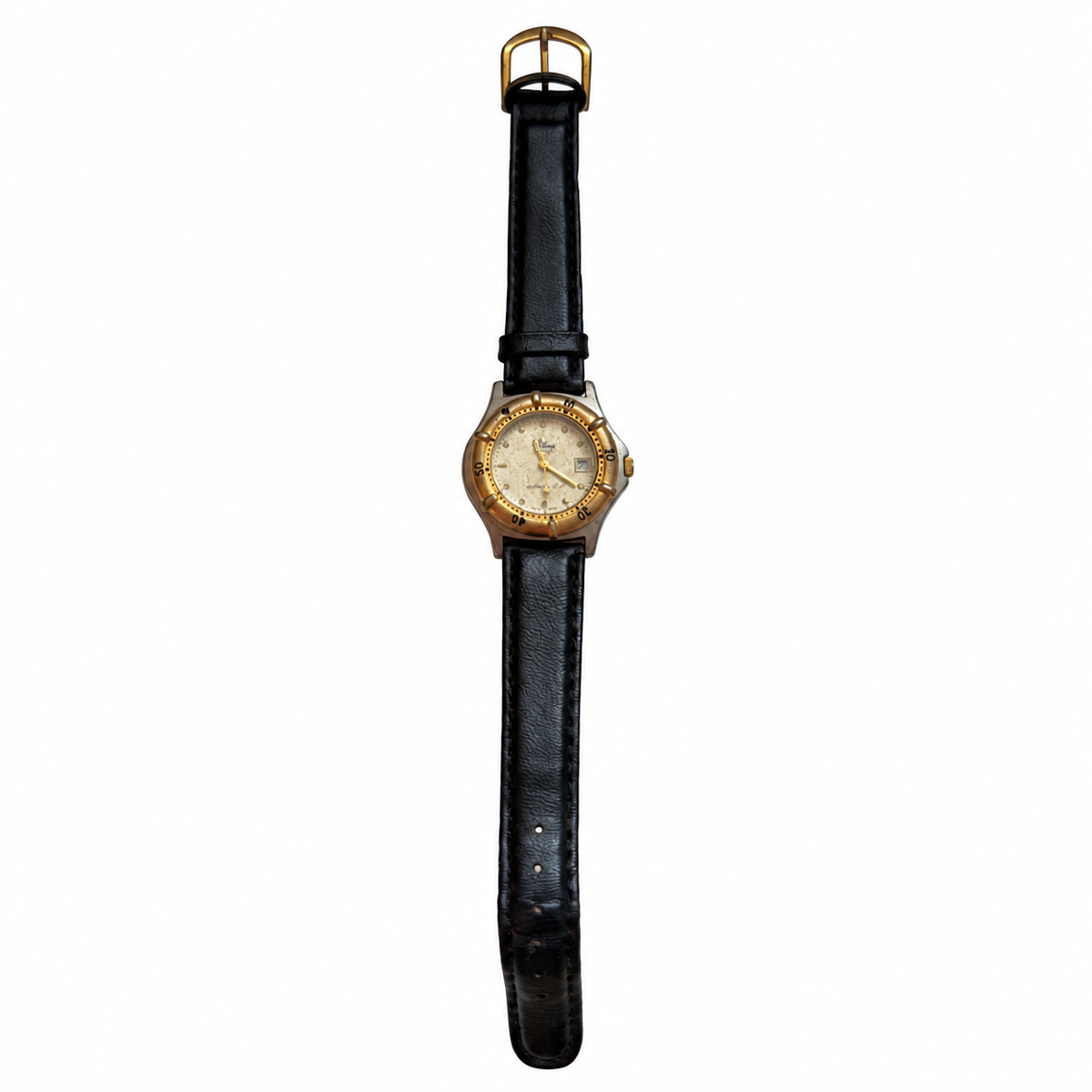 Vintage Solina Two-Tone Date Quartz Watch - Requires a Battery