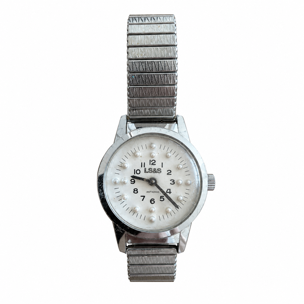 Vintage LS&S Tactile Braille-Style Mechanical Watch Raised Markers - Requires Winding