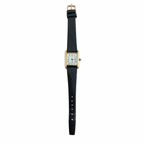 Vintage Armitron Gold-Tone Tank Roman Numeral Quartz Watch Black Strap - Requires a Battery