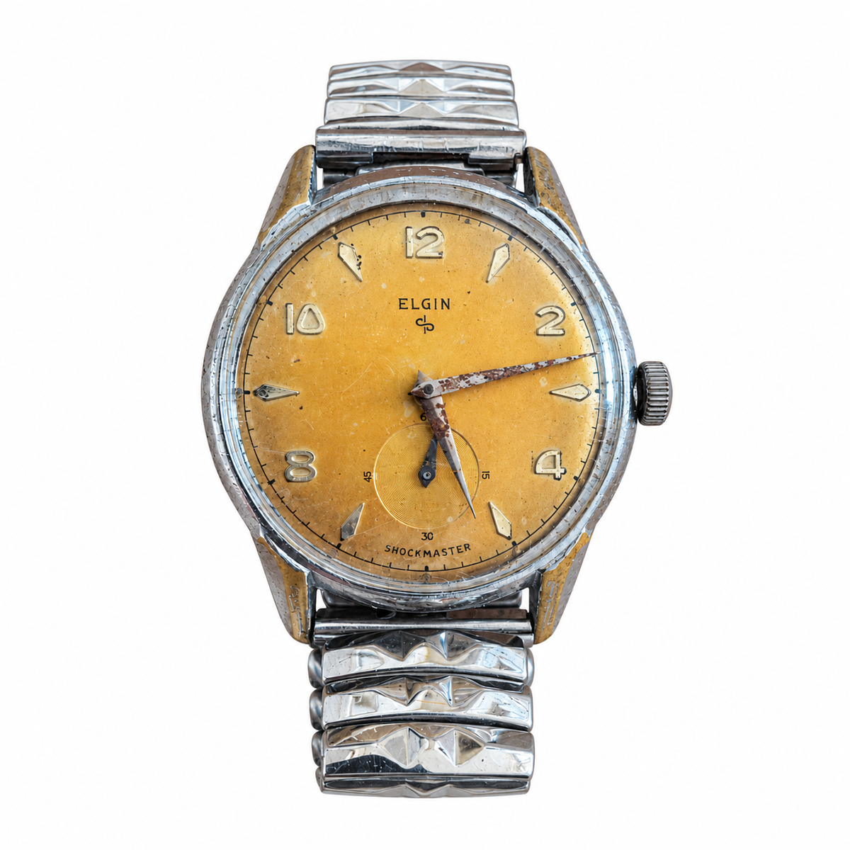 Vintage Elgin Shockmaster Small Seconds Mechanical Watch - Requires Winding