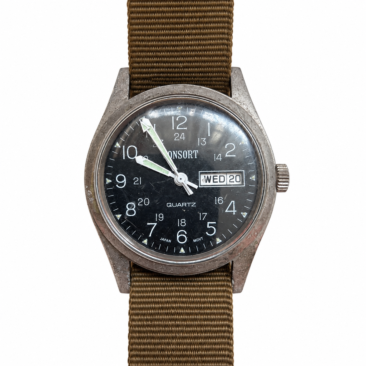 Vintage Consort Military Day-Date Quartz Watch - Requires a Battery