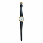 Vintage Sharp Arabic Numeral Quartz Watch - Gold/White Dial - Battery Required
