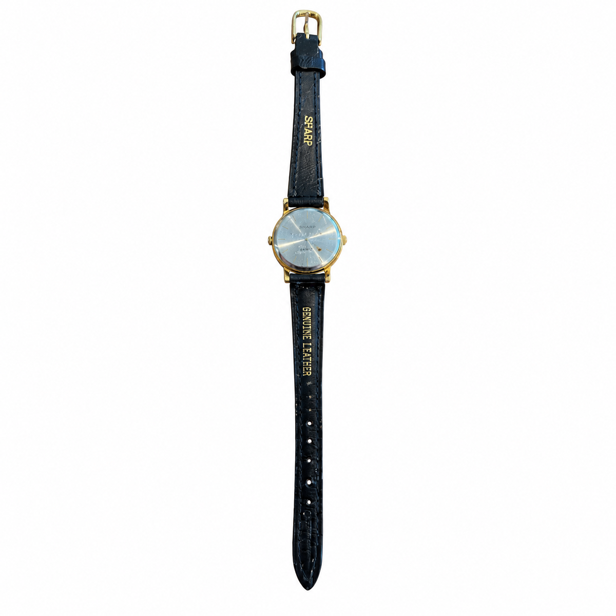 Vintage Sharp Arabic Numeral Quartz Watch - Gold/White Dial - Battery Required