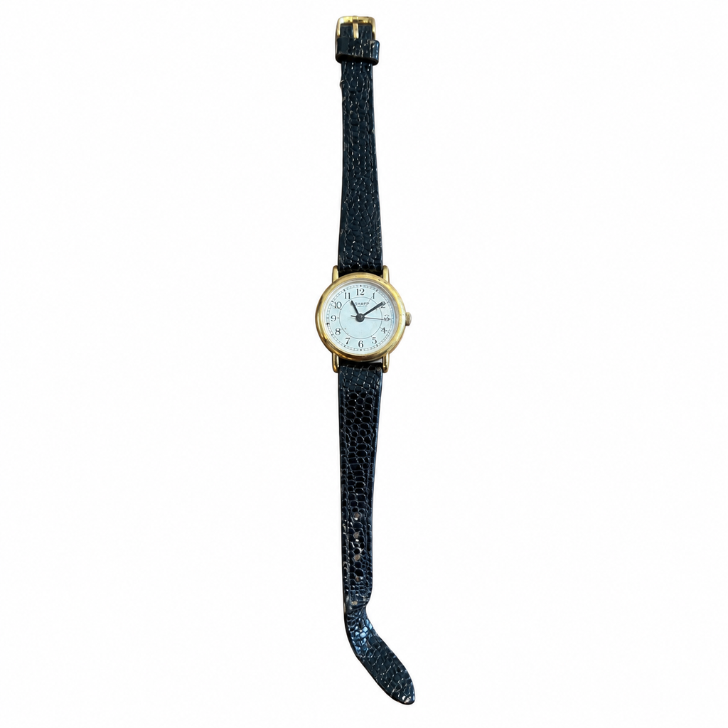 Vintage Sharp Minimalist Quartz Watch - Gold/Silver Dial - Battery Required
