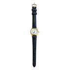Vintage Sharp Traditional Quartz Watch - Gold/White Dial - Battery Required