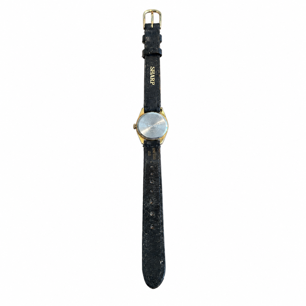 Vintage Sharp Traditional Quartz Watch - Gold/White Dial - Battery Required