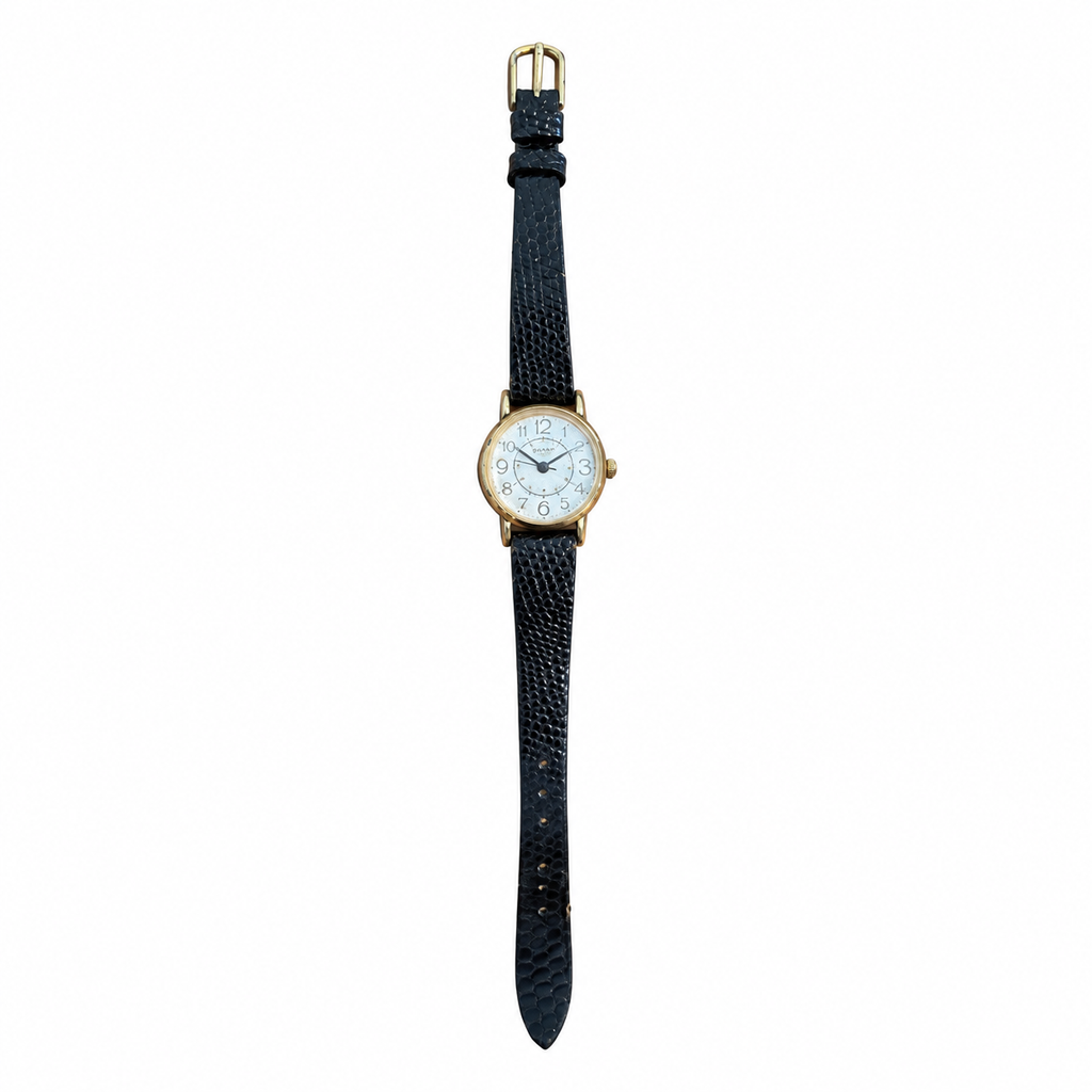 Vintage Sharp Classic Quartz Watch - Gold/White Dial with - Battery Required