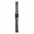 Vintage Relic Rectangular Black Dial Crystal-Accent Bracelet - Battery Required