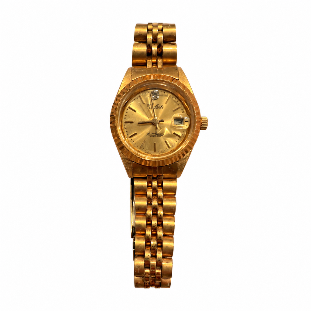 Dufonte by Lucien Piccard Vintage Gold-Tone Quartz Watch - Battery Required