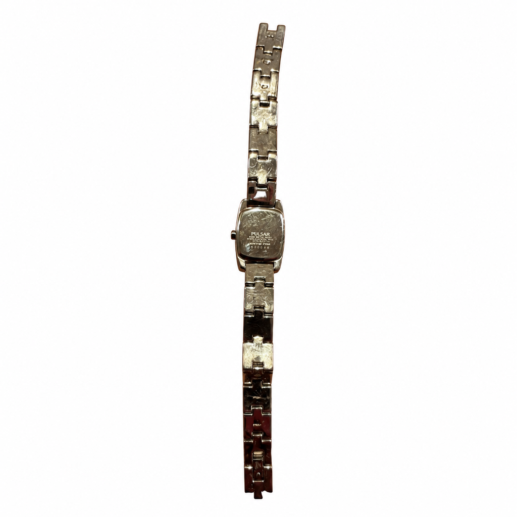 Vintage Pulsar Tonneau Champagne Dial Silver-Tone Bracelet - Battery Required