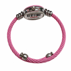 Vintage-Style Pink Cable Bangle Quartz Watch - Requires a Battery