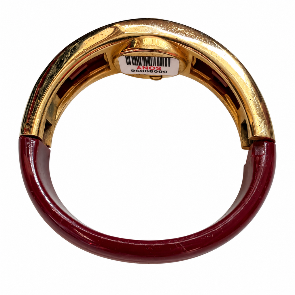 Vintage Nelsonic Burgundy Oval Antimagnetic Mechanical Watch - Requires Winding