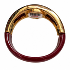 Vintage Nelsonic Burgundy Oval Antimagnetic Mechanical Watch - Requires Winding
