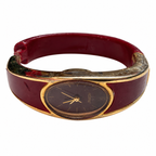 Vintage Nelsonic Burgundy Oval Antimagnetic Mechanical Watch - Requires Winding