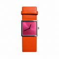 Vintage-Style Pink Dial Square Quartz Watch - Requires a Battery