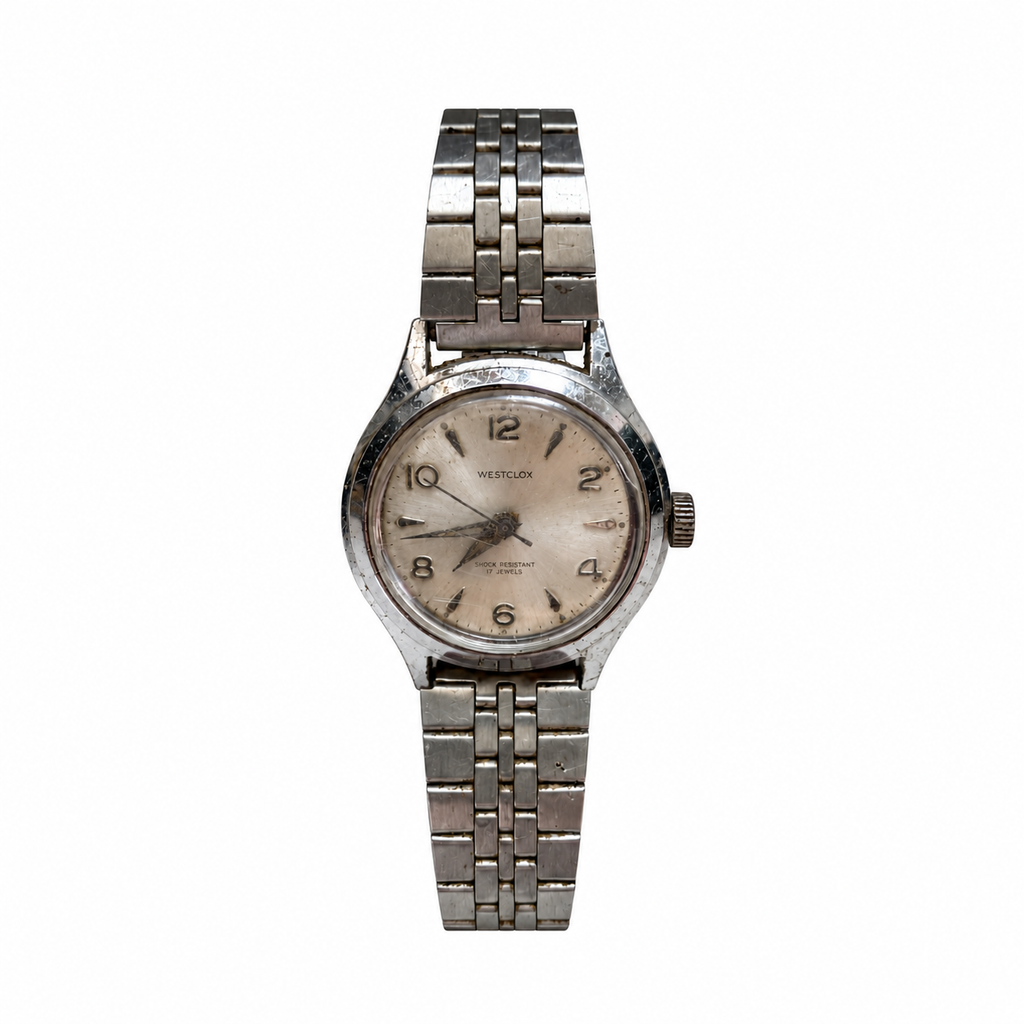Vintage Westclox Silver Dial Mechanical Watch - Requires Winding