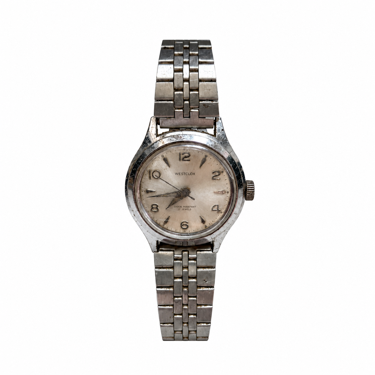 Vintage Westclox Silver Dial Mechanical Watch - Requires Winding