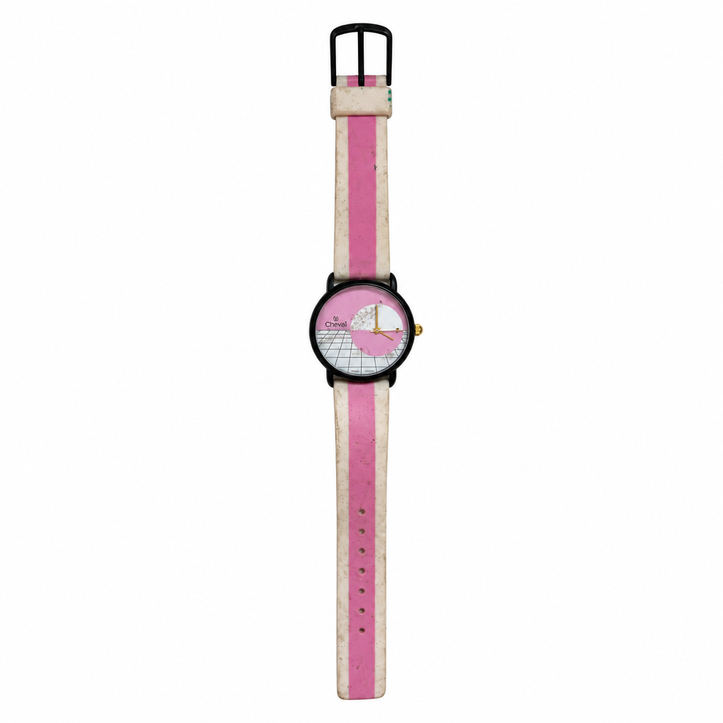 Vintage Cheval Pink Geometric Quartz Watch - Requires a Battery