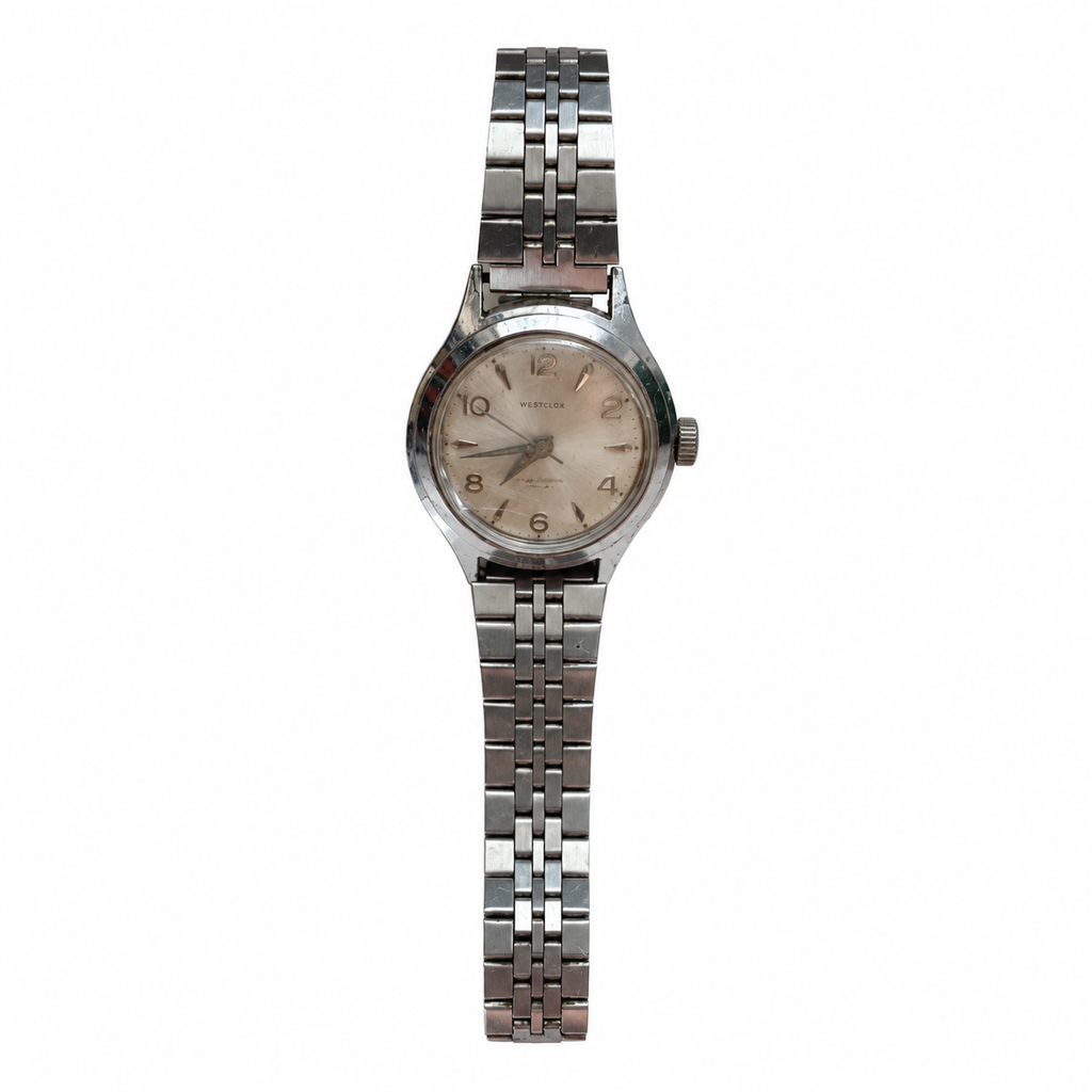 Vintage Westclox Silver Dial Mechanical Watch - Requires Winding