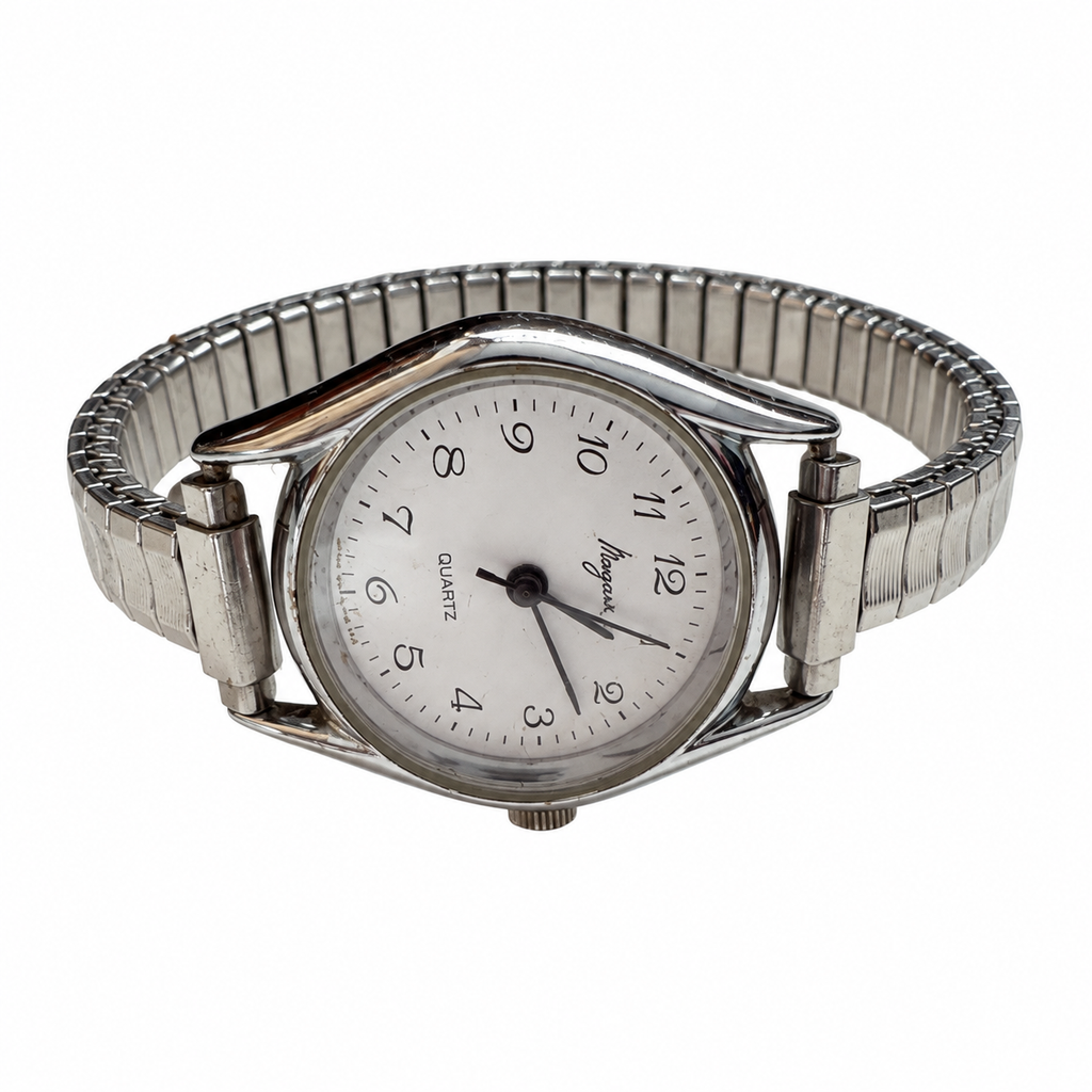 Vintage Margaux White Dial Quartz Watch - Requires a Battery