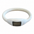 Vintage White Digital LCD Bangle Bracelet Watch - Battery Required