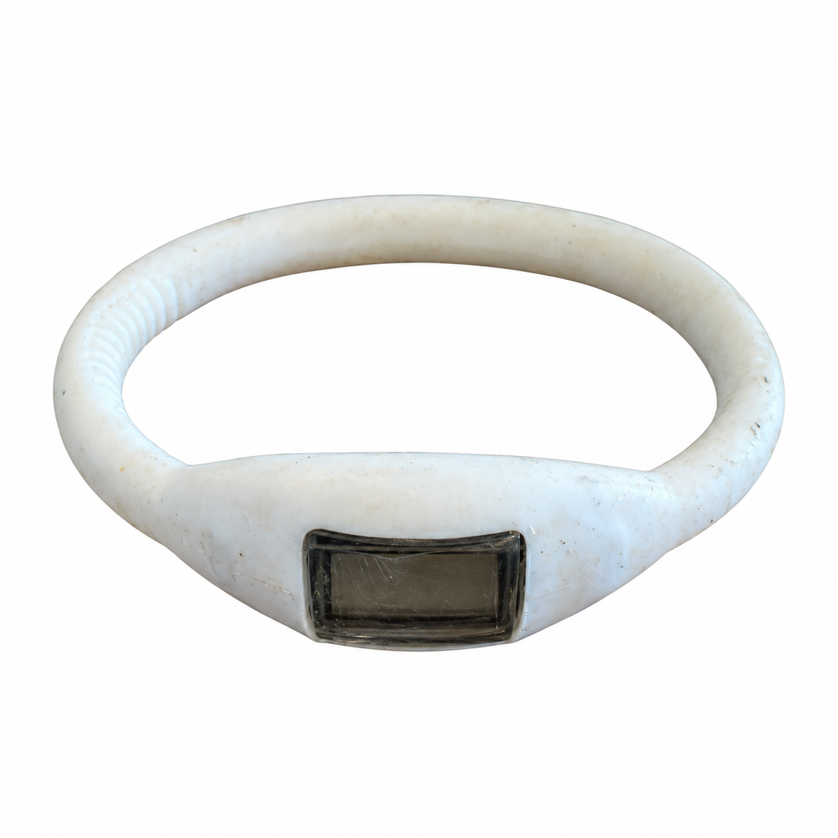 Vintage White Digital LCD Bangle Bracelet Watch - Battery Required