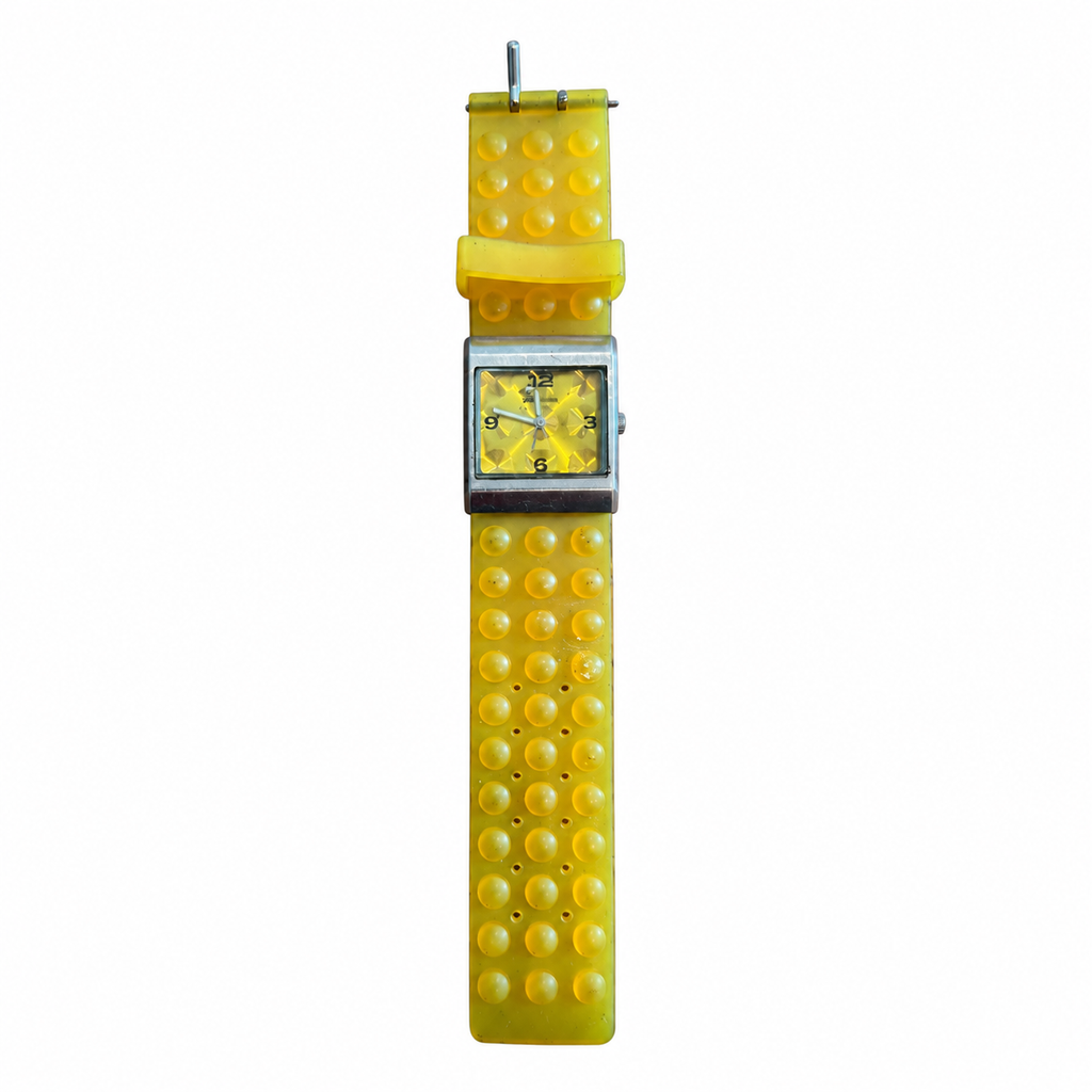 Vintage Mossimo Lego Yellow Square Analog Watch with - Battery Required