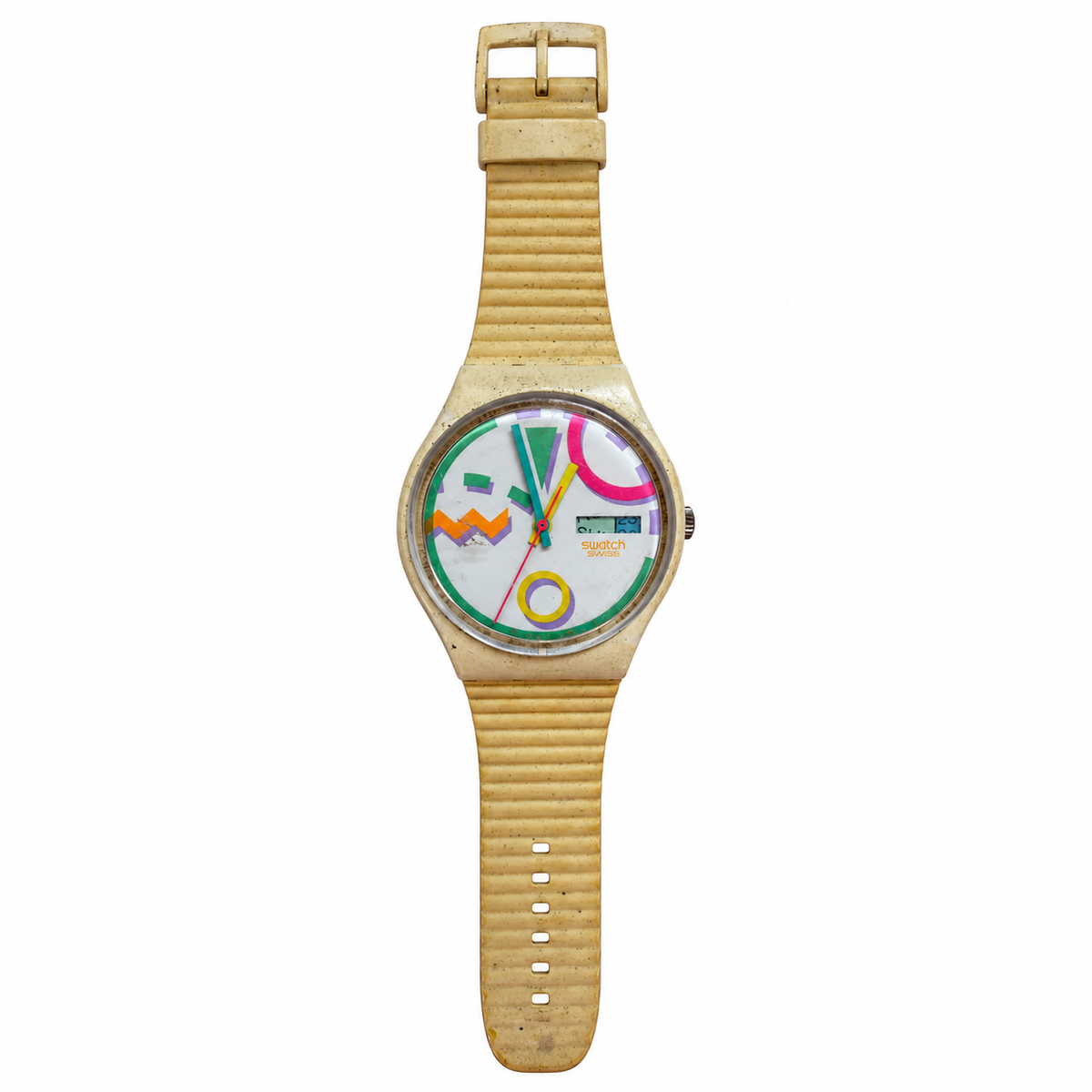 Vintage Swatch Swiss Geometric Date Quartz Watch - Requires a Battery