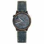 Vintage-Style Paisley Dial Cuff Quartz Watch - Requires a Battery