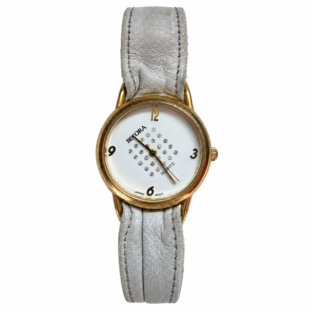 Vintage Becora Rhinestone Dial Quartz Cuff Watch - Requires a Battery