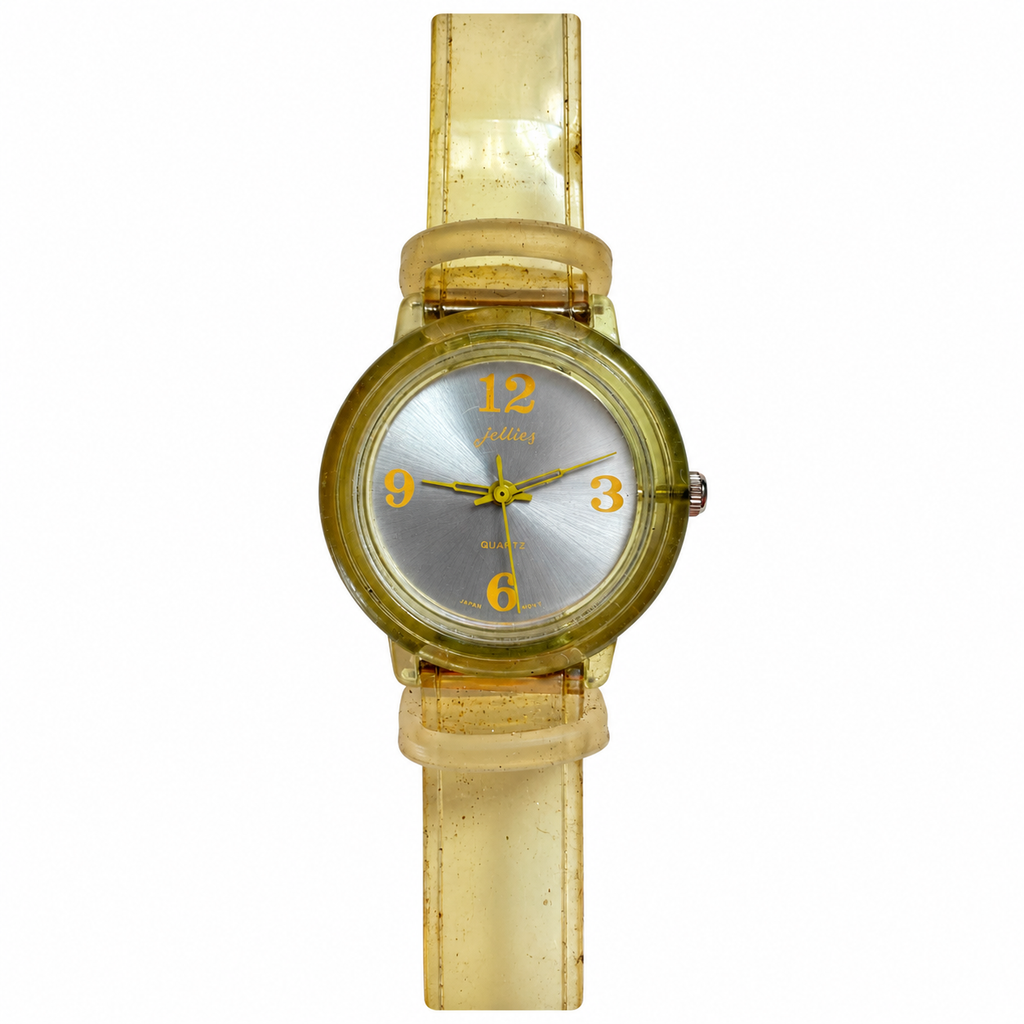 Vintage Jellies Transparent Yellow Quartz Watch - Requires a Battery