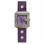 Vintage Da Vinci Rhinestone Purple Quartz Cuff Watch - Requires a Battery