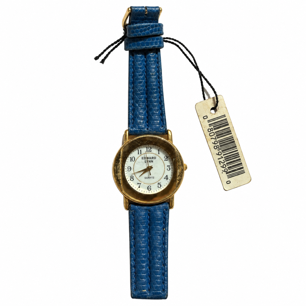 Vintage Edward Lynn Blue Strap Quartz Watch - Requires a Battery