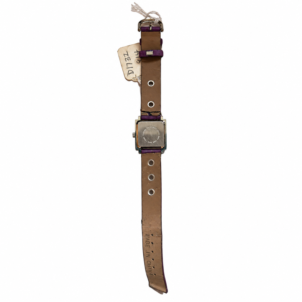 Vintage Da Vinci Rhinestone Purple Quartz Cuff Watch - Requires a Battery