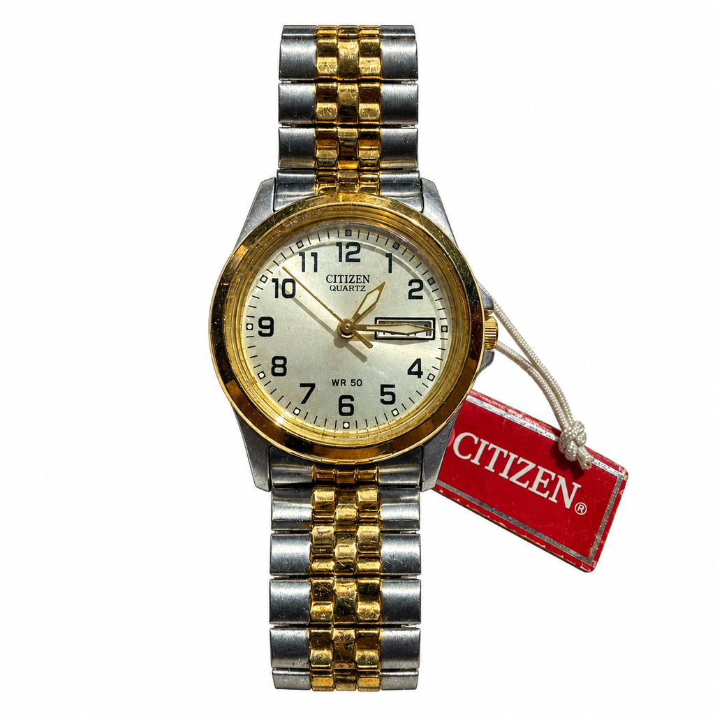 Vintage Citizen WR 50 Two-Tone Date Quartz Watch - Requires a Battery