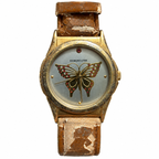 Vintage Edward Lynn Butterfly Crystal Accent Quartz Watch - Requires a Battery