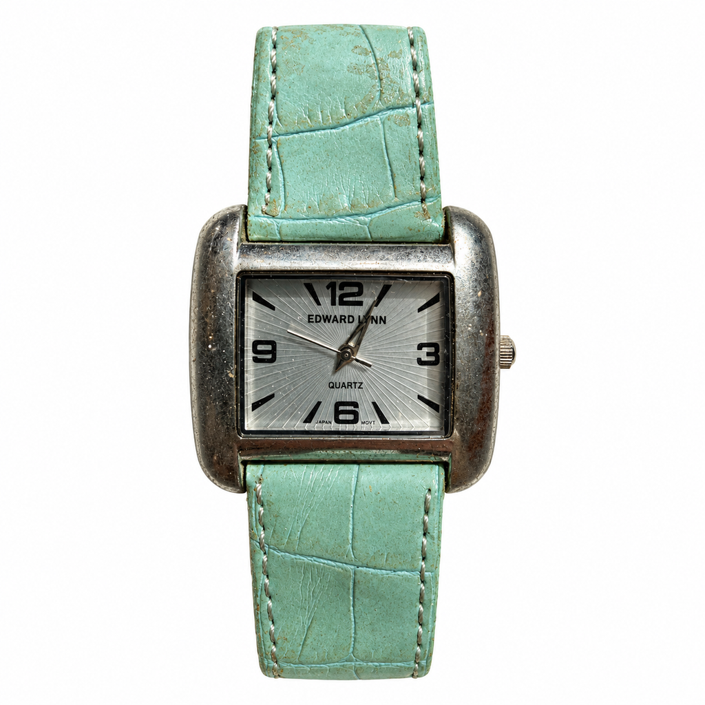 Vintage Edward Lynn Rectangular Silver Dial Quartz Watch - Requires a Battery