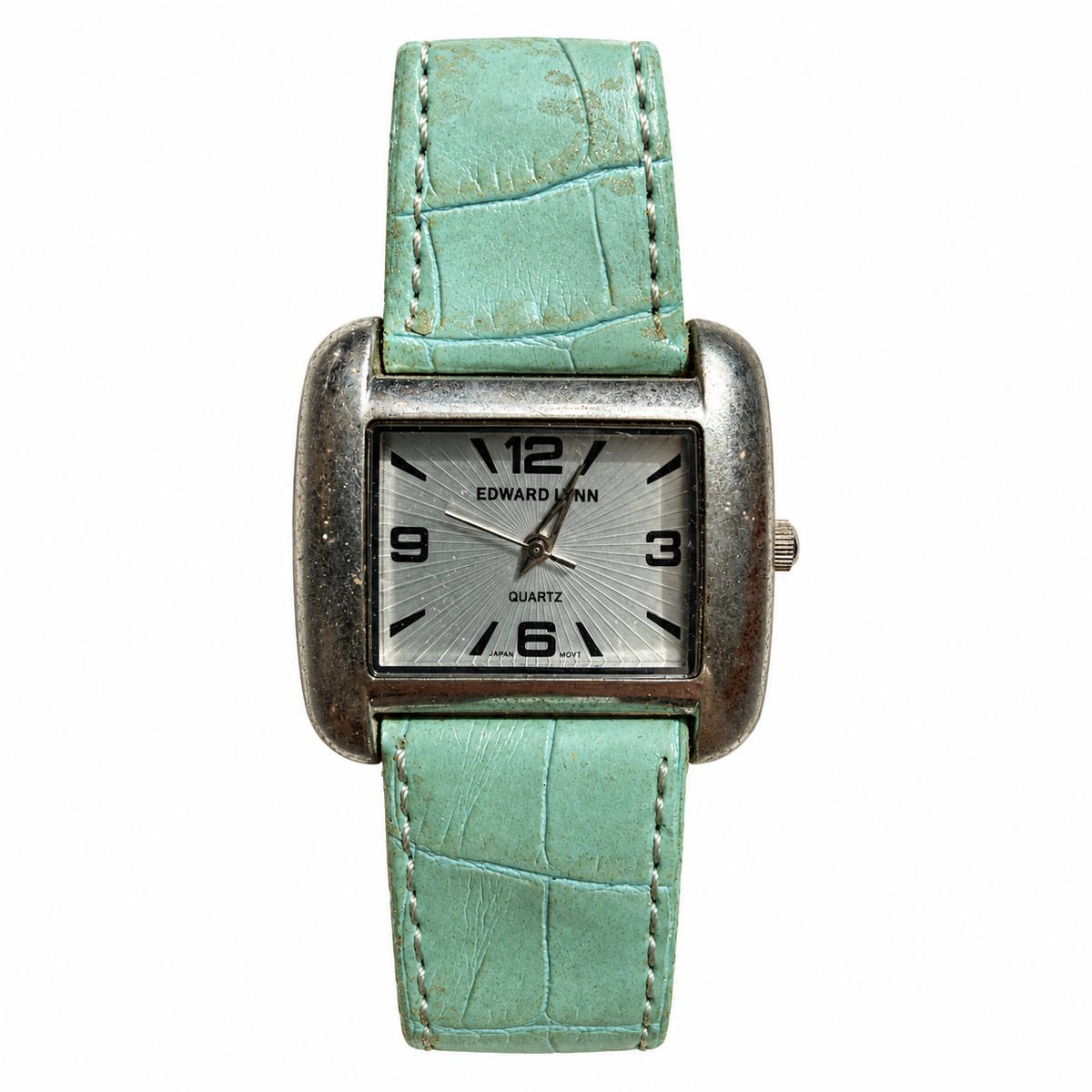 Vintage Edward Lynn Rectangular Silver Dial Quartz Watch - Requires a Battery