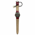 Vintage Edward Lynn Concentric Dial Quartz Watch with Red Strap - Requires a Battery