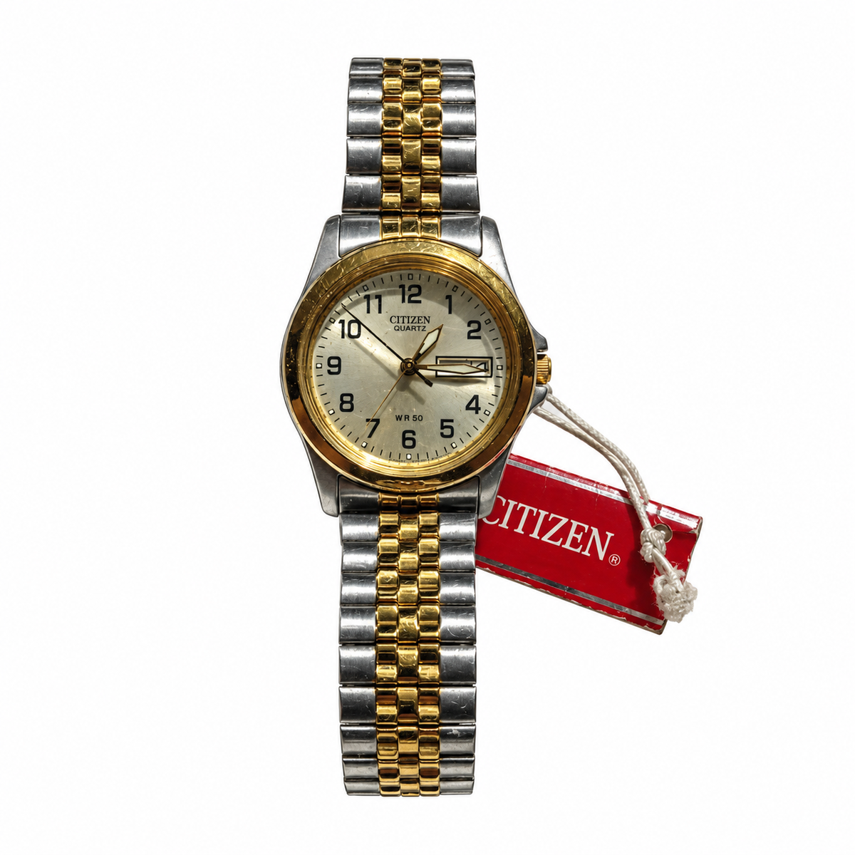 Vintage Citizen WR 50 Two-Tone Date Quartz Watch - Requires a Battery