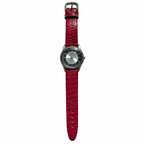 Vintage Edward Lynn Concentric Dial Quartz Watch with Red Strap - Requires a Battery