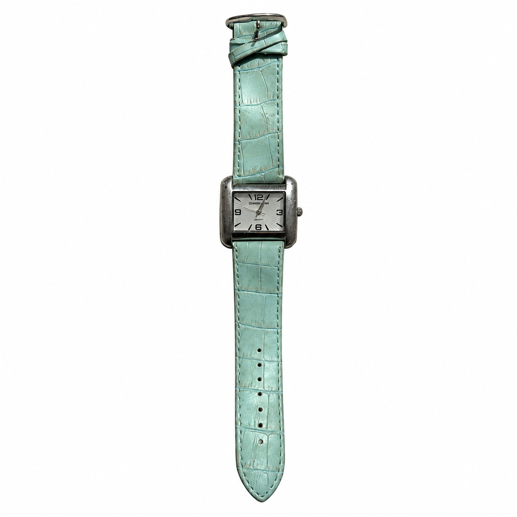 Vintage Edward Lynn Rectangular Silver Dial Quartz Watch - Requires a Battery