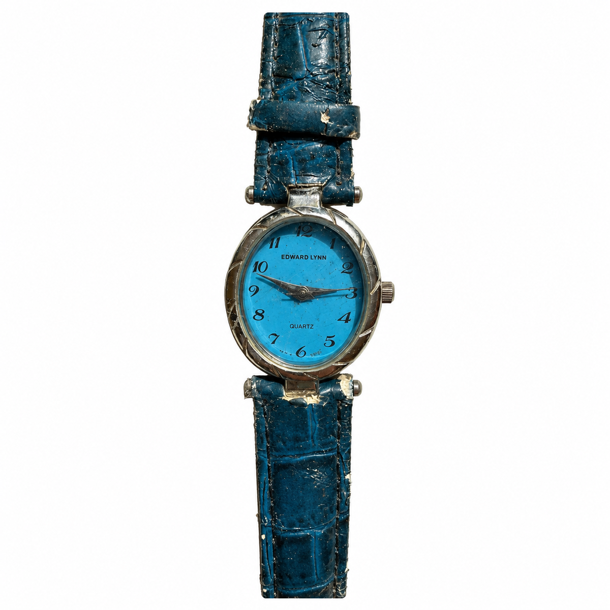 Vintage Edward Lynn Blue Oval Dial Quartz Watch - Requires a Battery
