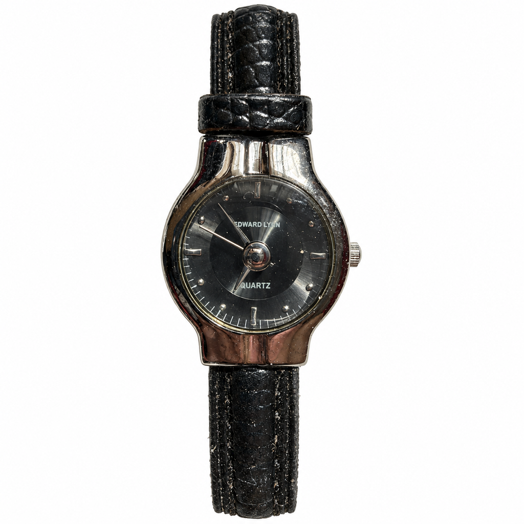Vintage Edward Lynn Black Concentric Dial Quartz Watch - Requires a Battery