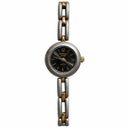 Vintage Edward Lynn Petite Black Dial Two-Tone Quartz Watch - Requires a Battery