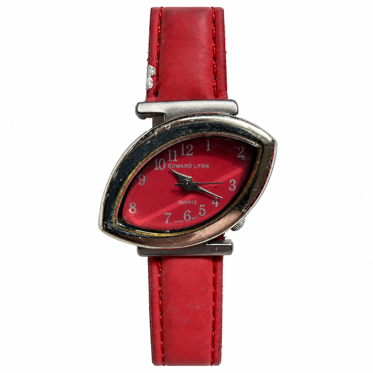 Vintage Edward Lynn Red Asymmetrical Quartz Watch - Requires a Battery