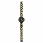 Vintage Edward Lynn Petite Black Dial Two-Tone Quartz Watch - Requires a Battery
